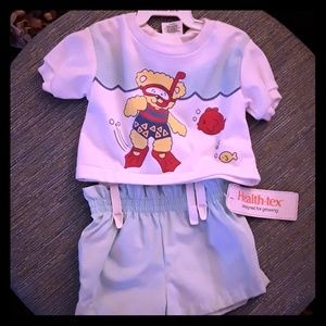 NWT Health Tex 12 month girls short set